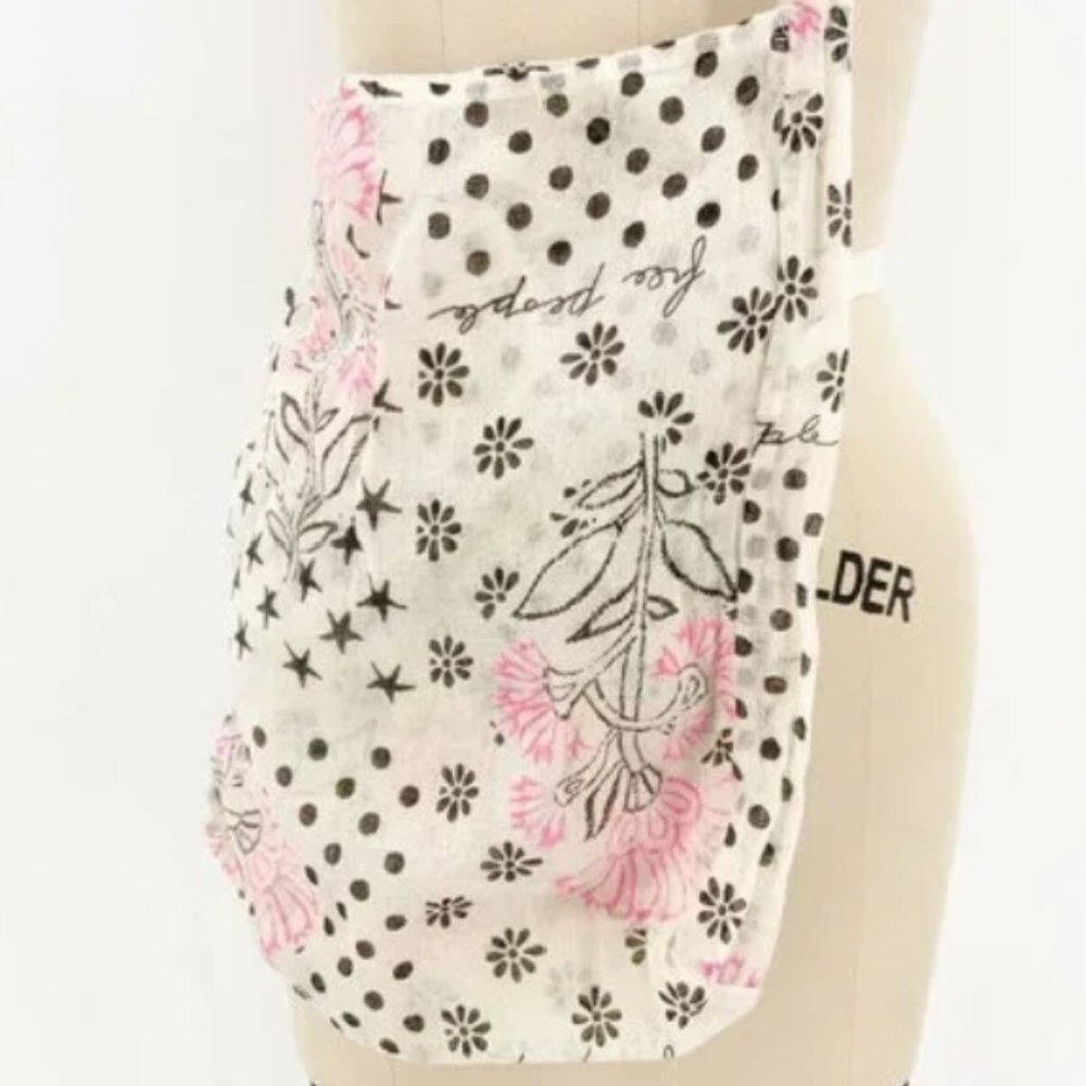 Free People Lightweight Reusable Shopping Tote Bag Sheer Cloth Boho Stars Floral